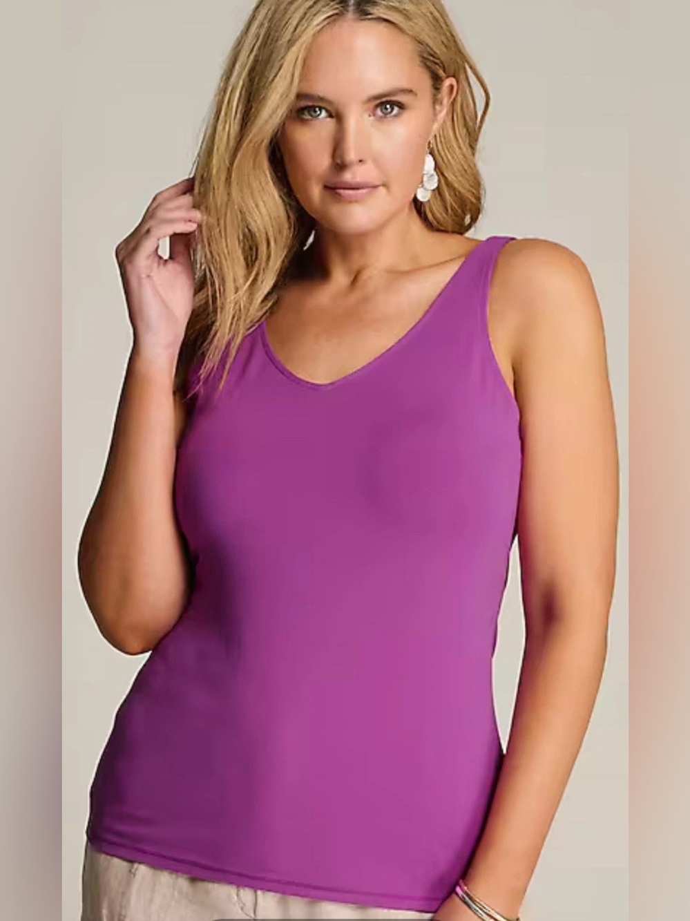 NWT J. Jill Perfect Reversible Tank Top 2XL Plus Boysenberry Minimalist Stretch
